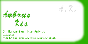 ambrus kis business card